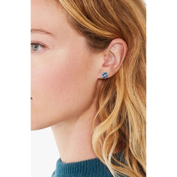 KATE SPADE • Silver Something Sparkly Light Sapphire Crystal Earrings - Picture 2 of 4